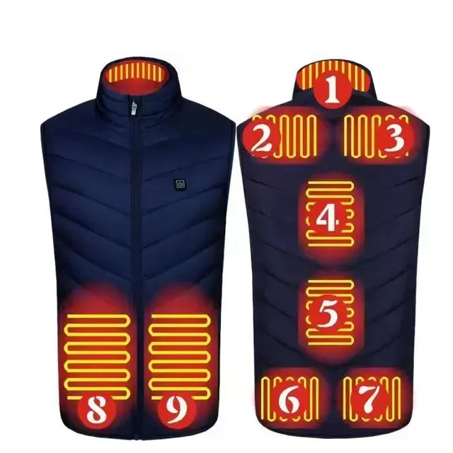 21-Zone Self-Heating Vest with USB Power | Men's & Women's Thermal Heated Jacket for Outdoor Activities