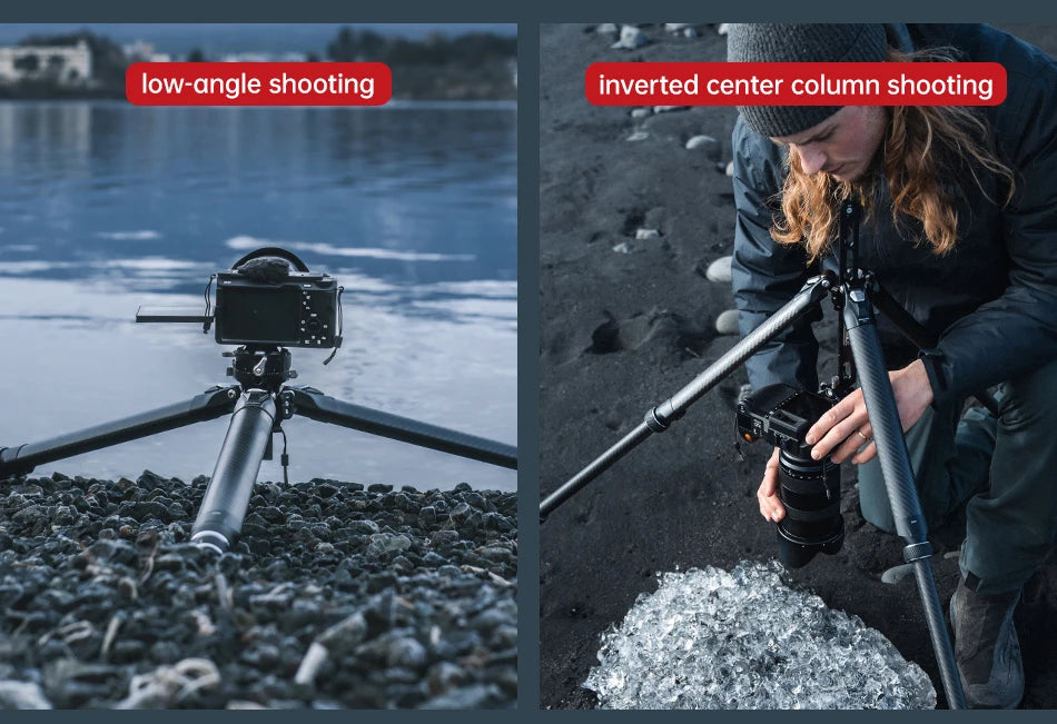 Trípode de viaje de fibra de carbono - Trípode profesional de bloqueo rápido con montura F38