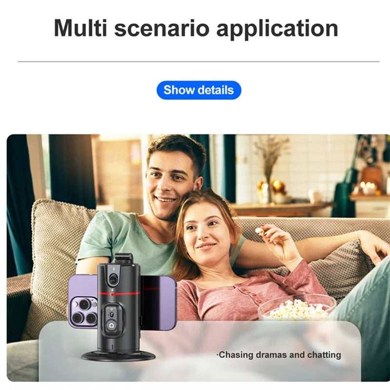 360° Rotating Phone Gimbal with 1.5M Selfie Stick & Face Tracking – Stabilizer for TikTok, Vlogging & Live Streaming