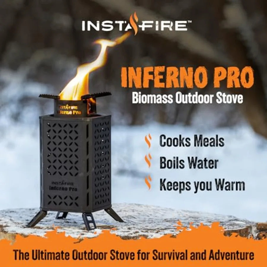 Inferno Pro Biomass Stove: Compact Outdoor Stove Reaches 1200°F for High-Heat Cooking