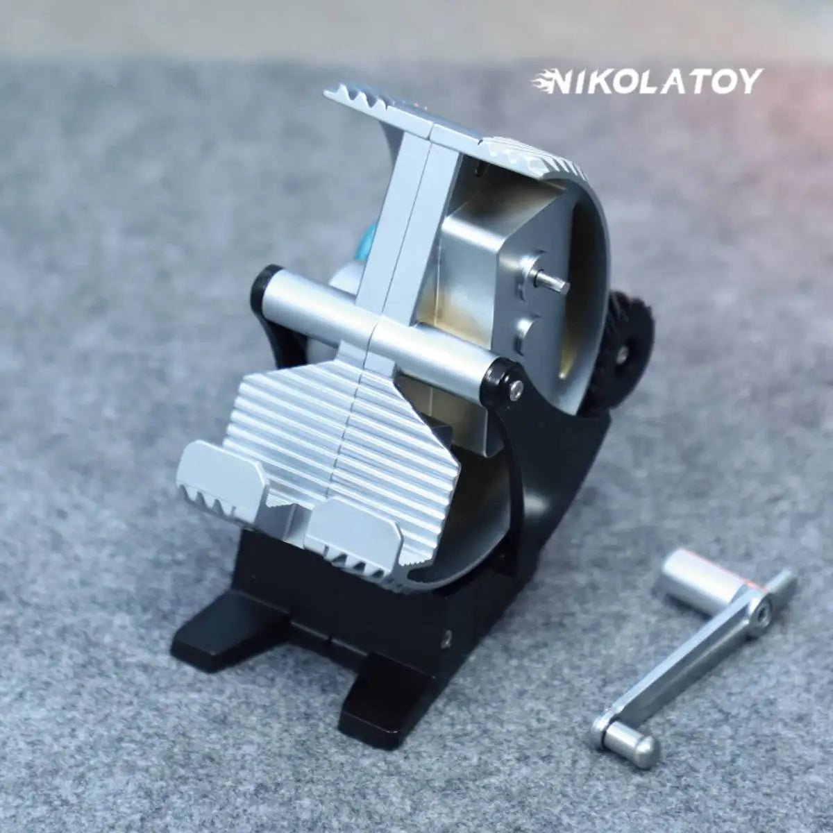 Metal Mechanical Alloy Sawtooth Knob Gear Hand-crank Power Generator Mobile Phone Stand Universal Phone Holder Trekker Essentials