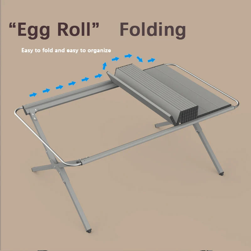 Mesa IGT de aleación de aluminio para exteriores: mesa telescópica portátil para acampar con hornillo de gas y bandeja para té.