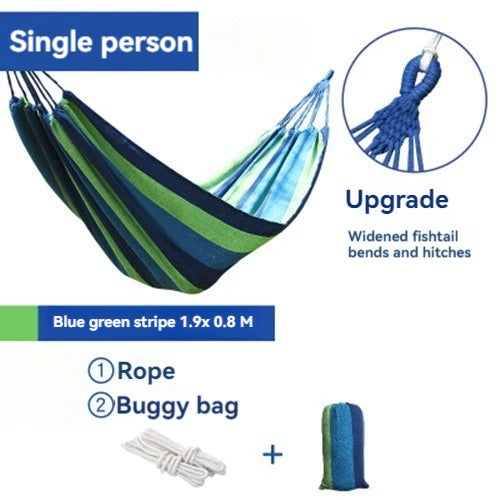 WESTTUNE Outdoor Canvas Hammock Camping Swing Hammock with Tree Ropes Load-bearing Up to 200kg Perfect for Garden Patio Backyard Trekker Essentials