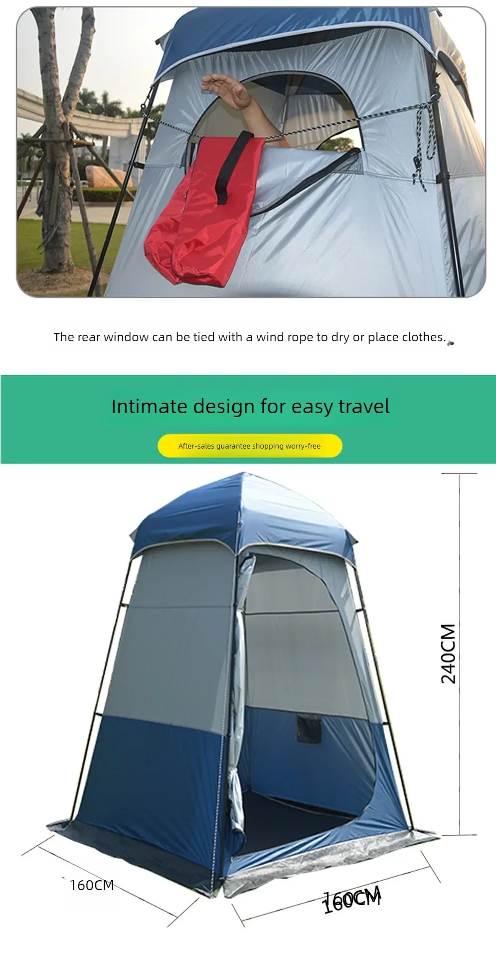 2-Person Pop-Up Shower Tent: Instant Automatic Privacy Shelter for Camping & Beach