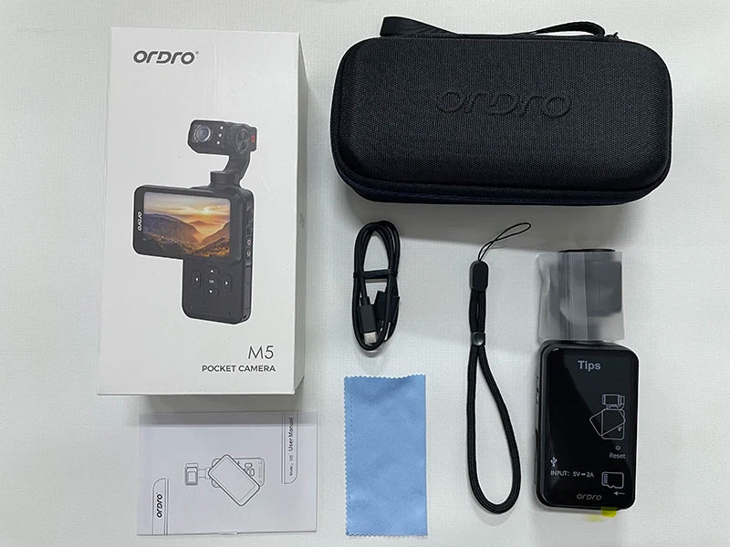 ORDRO M5 Action Camera 4k Handheld Pocket Digital Camcorder 3-axis Gimbal Stabilization IR Night Vision Vlog Videos Camara Trekker Essentials