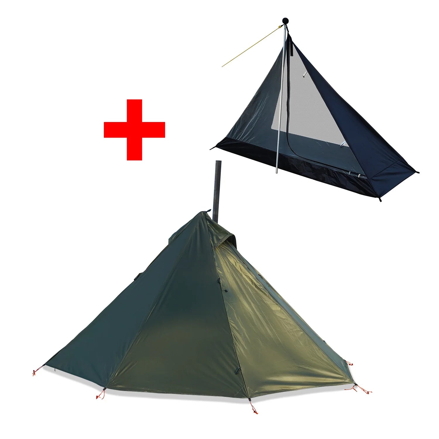 Ultralight Hot Tent with Chimney Port – 1 Person Pyramid Tipi Tent for Camping & Bushcraft Trekker Essentials