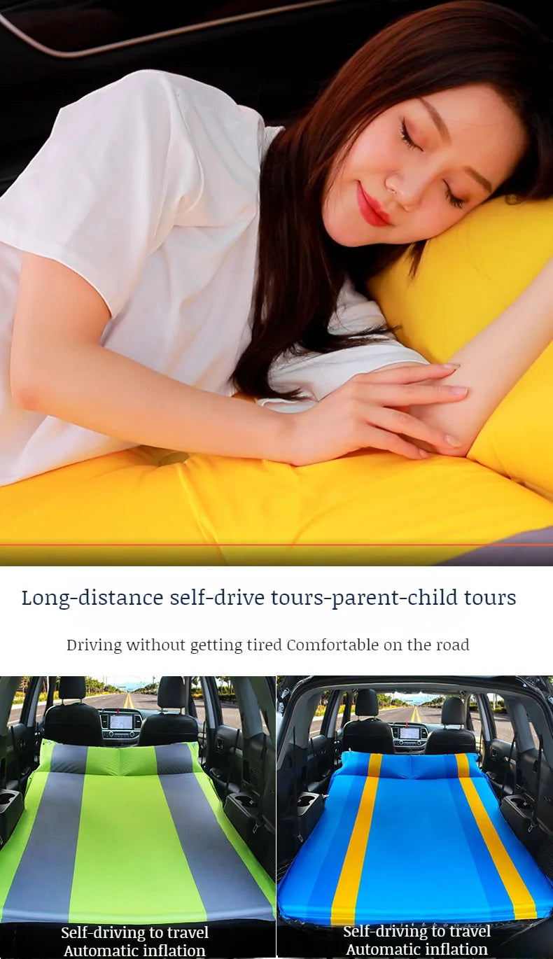 Car Automatic Iatable Bed SUV Car Folding Air Mattress Portable Back Seat Blow-up Sleeping Pad For Vehicle Trunk Travel Camping