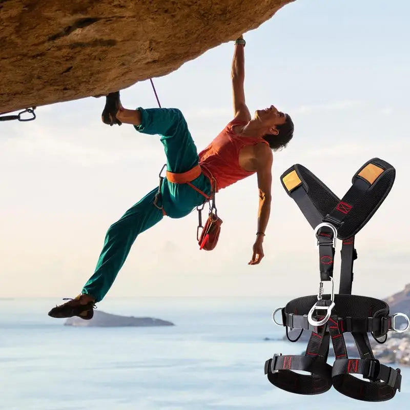 5-Point Safety Harness - Adjustable Fall Protection Kit for Climbing/Construction