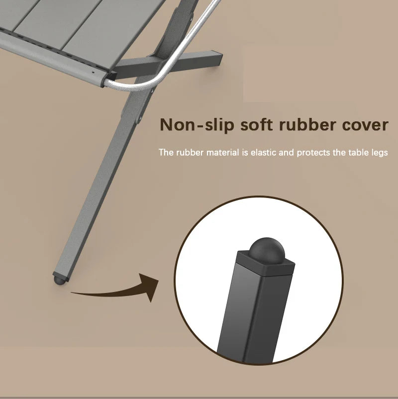 Mesa IGT de aleación de aluminio para exteriores: mesa telescópica portátil para acampar con hornillo de gas y bandeja para té.