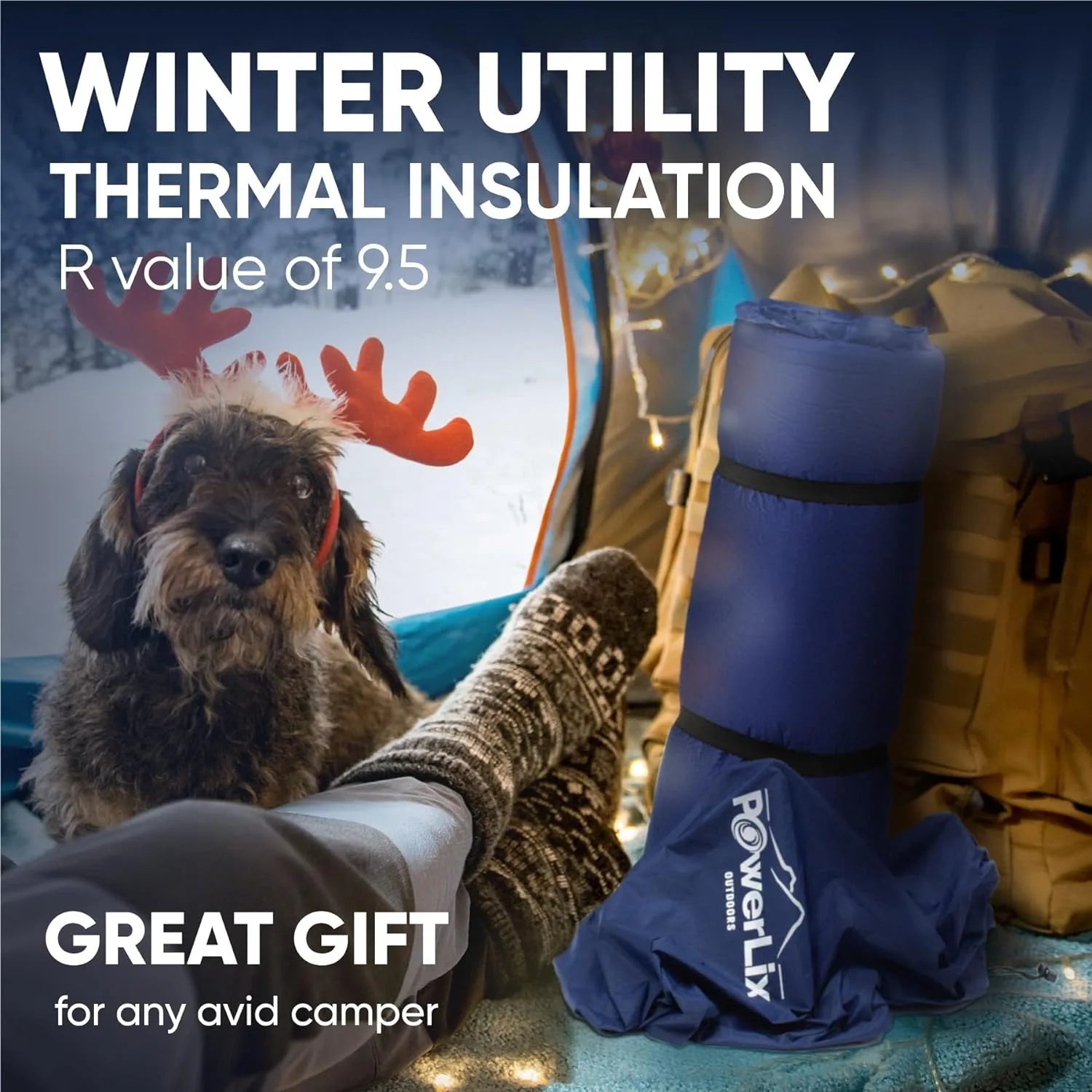 Colchoneta autoinflable Powerlix: almohadilla de espuma aislante de 7,6 cm para acampar y hacer senderismo