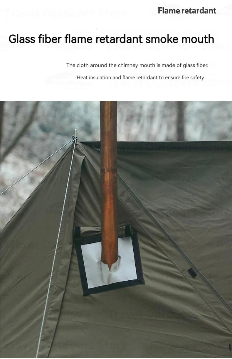 Tienda de campaña individual Cotton Ridge, color verde militar: ideal para acampar, hacer senderismo y sobrevivir al aire libre, con amplio espacio y ventilación por chimenea (5,8 kg)