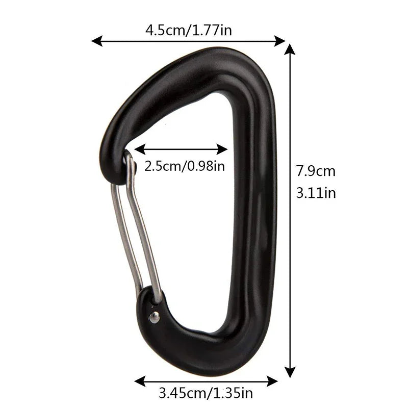 D-Shaped Carabiner Clips (1/8 PCS) – 12KN Heavy Duty Aluminum Hooks for Camping, Hammocks & Outdoor Gear Trekker Essentials