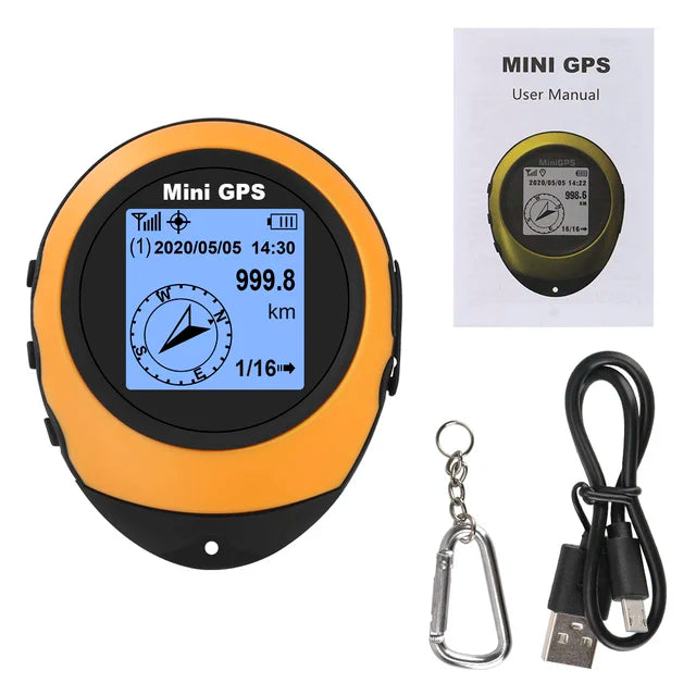 High-Precision Satellite Mini Handheld GPS Coordinates Compass Altitude locator Navigator Outdoor Sports Travel hiking Tracking Trekker Essentials