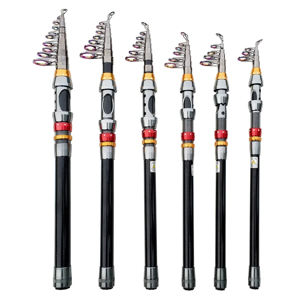 1.8-3.6m Carbon Fiber Fishing Rod And Reel Combo Super Hard Telescopic Fishing Pole Spinning Reel Kit Max Resistance 3-8kg Pesca Trekker Essentials