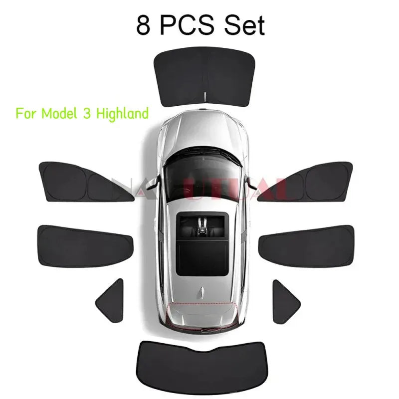 Tesla Model 3 & Model Y Privacy Sun Shade – Custom-Fit Car Window Sunshade