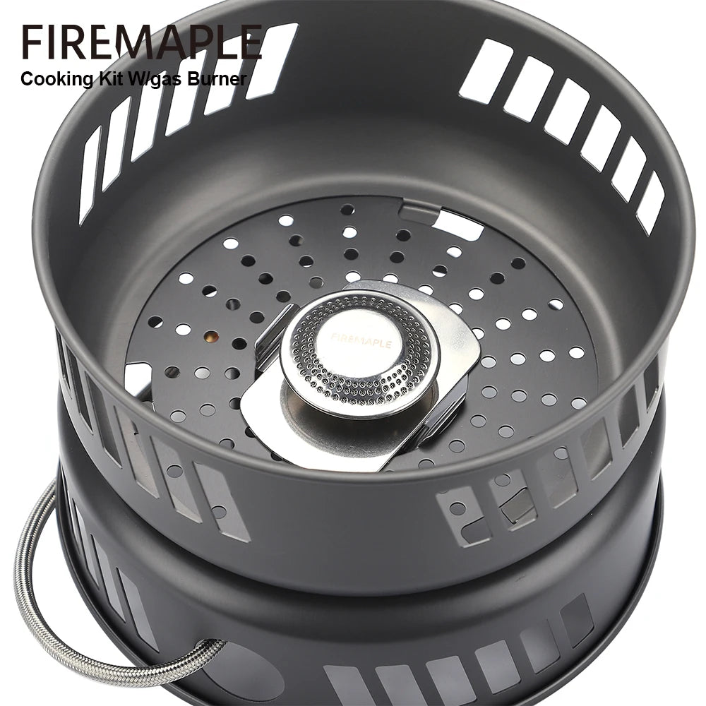 Ultralight Camping Cookware Set with Gas Burner – 5+ Person Aluminum Alloy Pot System for Hiking, Backpacking & Picnics