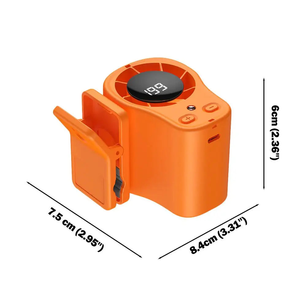Car Fan USB Rechargeable Portable Clip-on Desk Fan LED Display 360° Rotation Quiet Powerful Airflow for Camping Travel Office Trekker Essentials