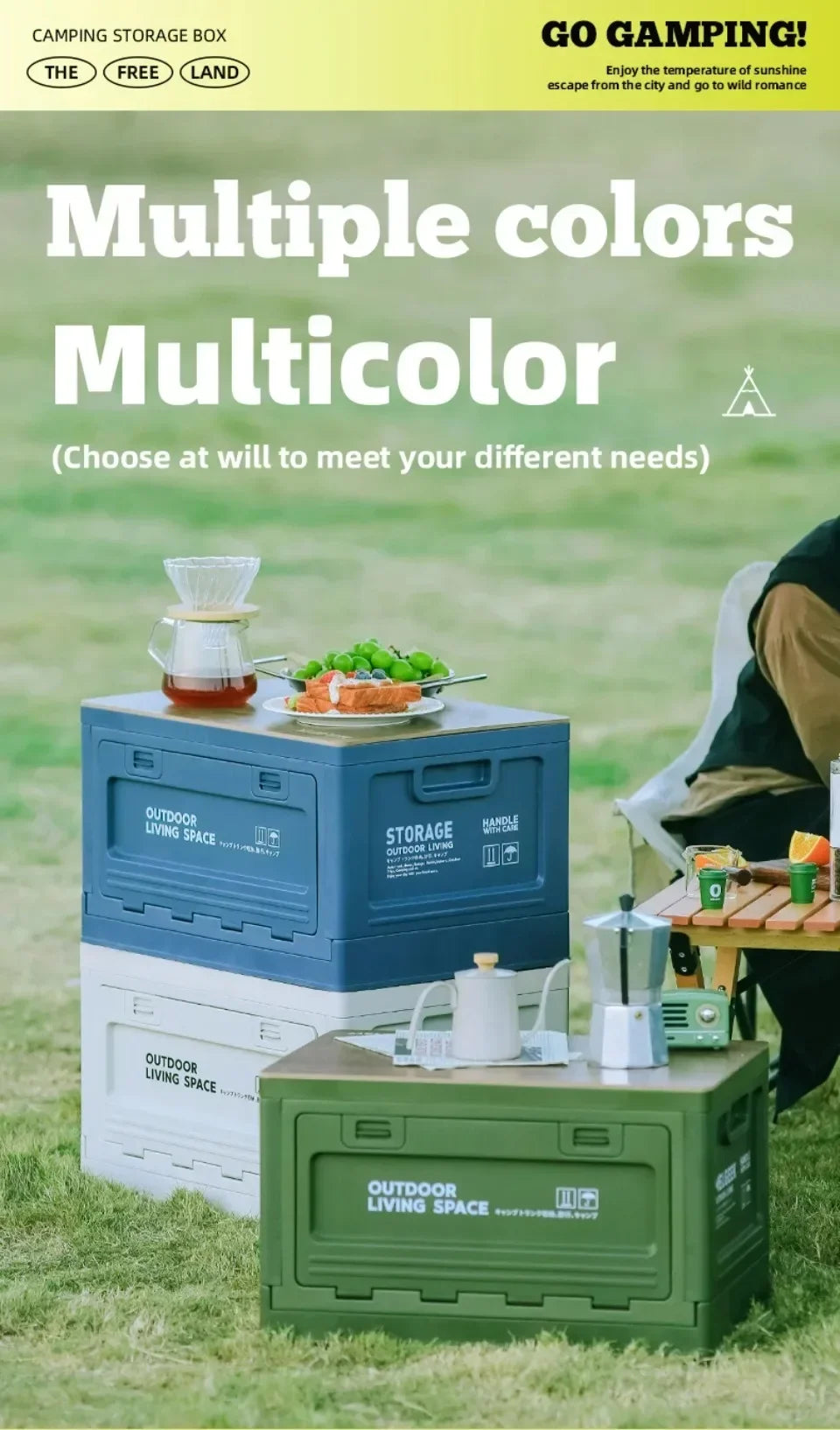 Foldable Camping Storage Box – 27L/50L Large Capacity Organizer for Outdoor, Picnic & Car Trunk