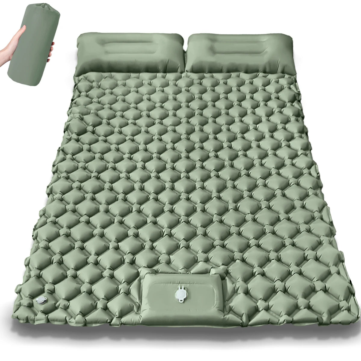 Double Inflatable Camping Mattress – Extra Wide Ultralight Sleeping Pad with Built-in Pump for Camping & Travel Trekker Essentials