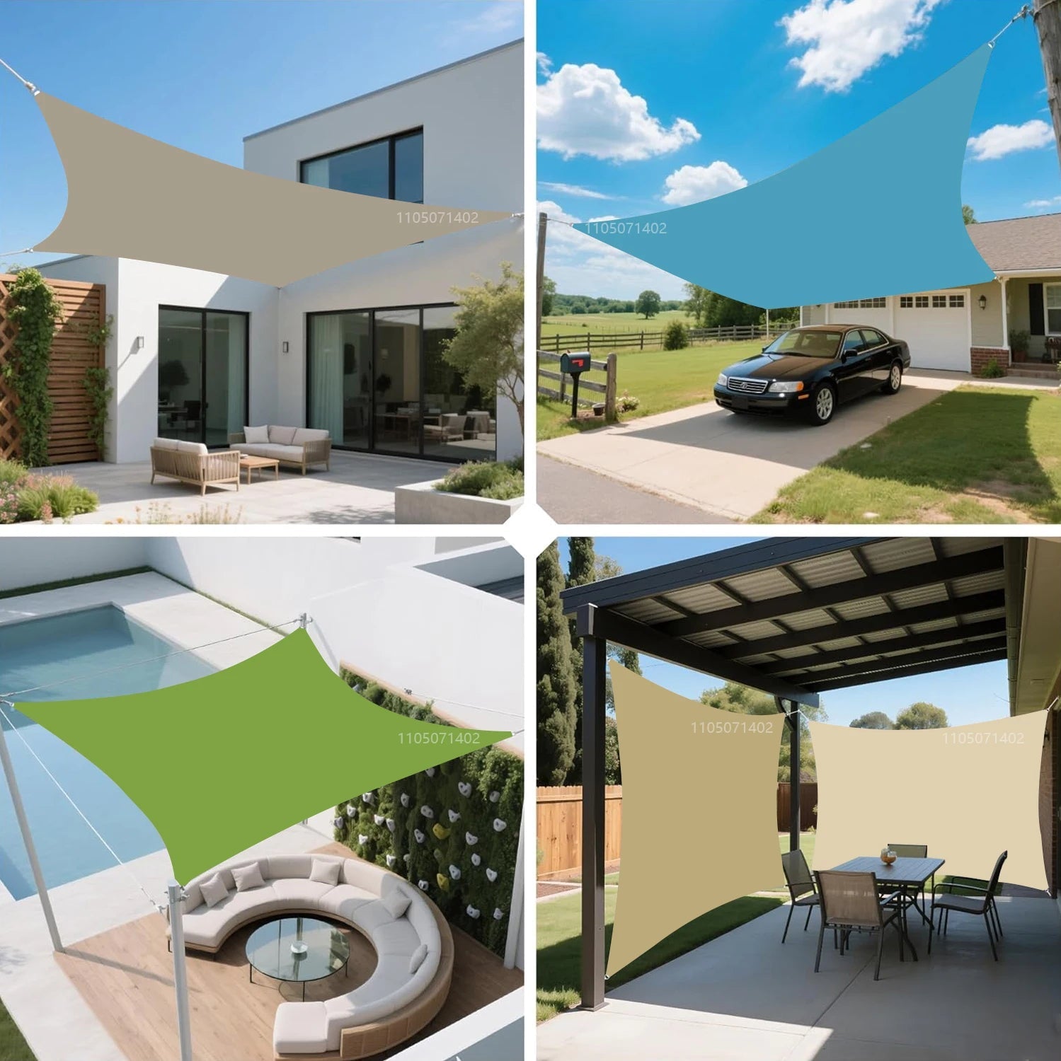 Waterproof Sun Shade Sail UV Block Canopy for Patio Garden Backyard Outdoor with D-Rings Trekker Essentials