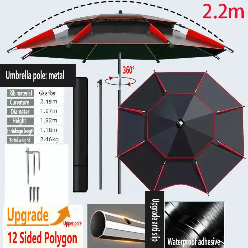 Fishing Umbrella Outdoor Sunshade Protector Thickened Version Beach Camping Backyard Large Parasol Waterproof Outdoor Umbrella Trekker Essentials