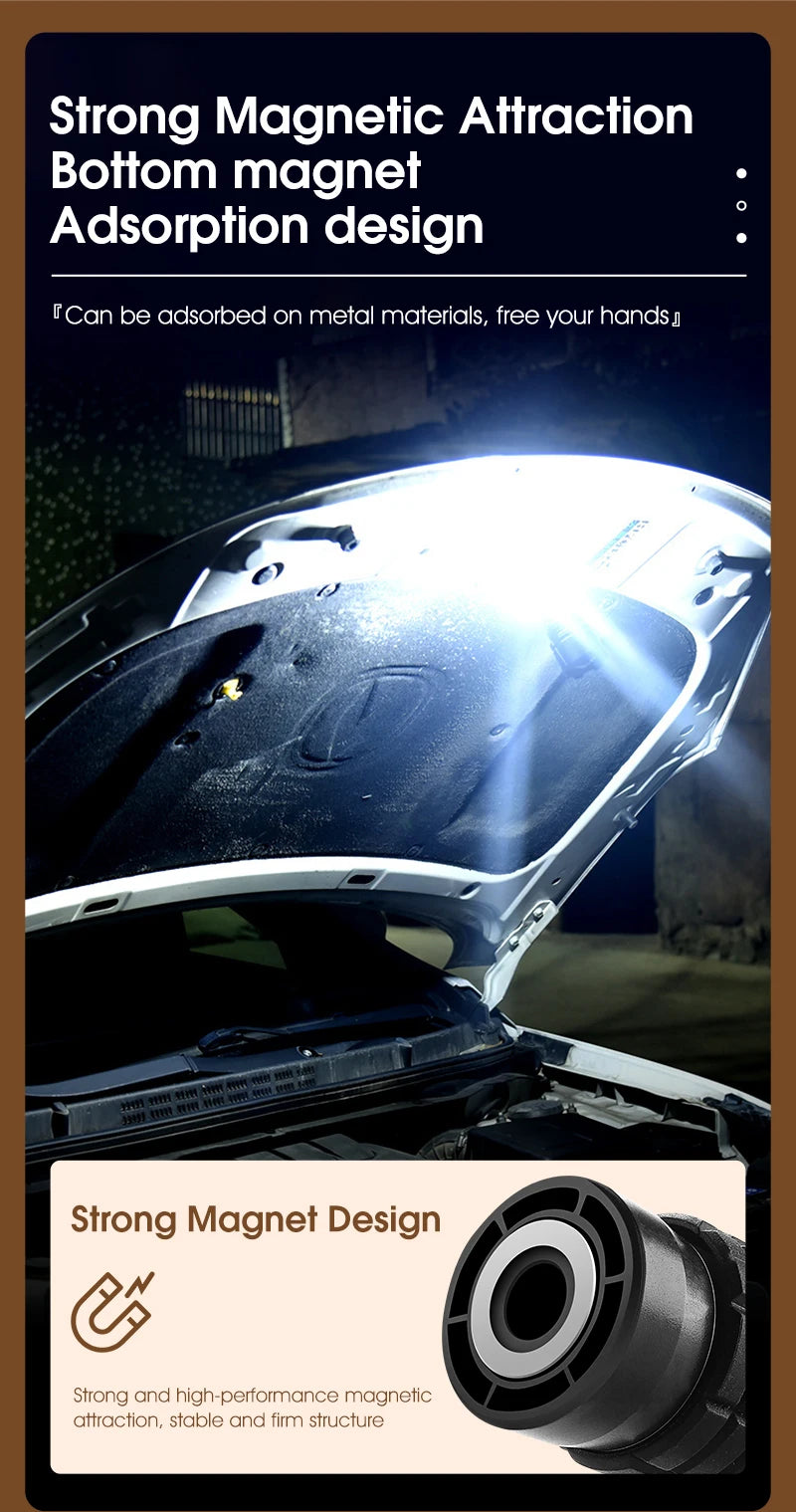 USB-C Rechargeable Camping Light - Magnetic Base LED Lantern with Tripod