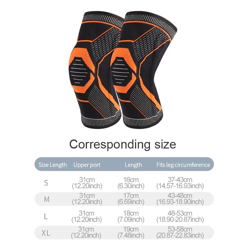 1Pcs Sports Knee Pads Silicone Spring Anti-slip Knee Support Keep Warm Outdoor Sports Skipping Cycling Hiking Mountain Climbing Trekker Essentials