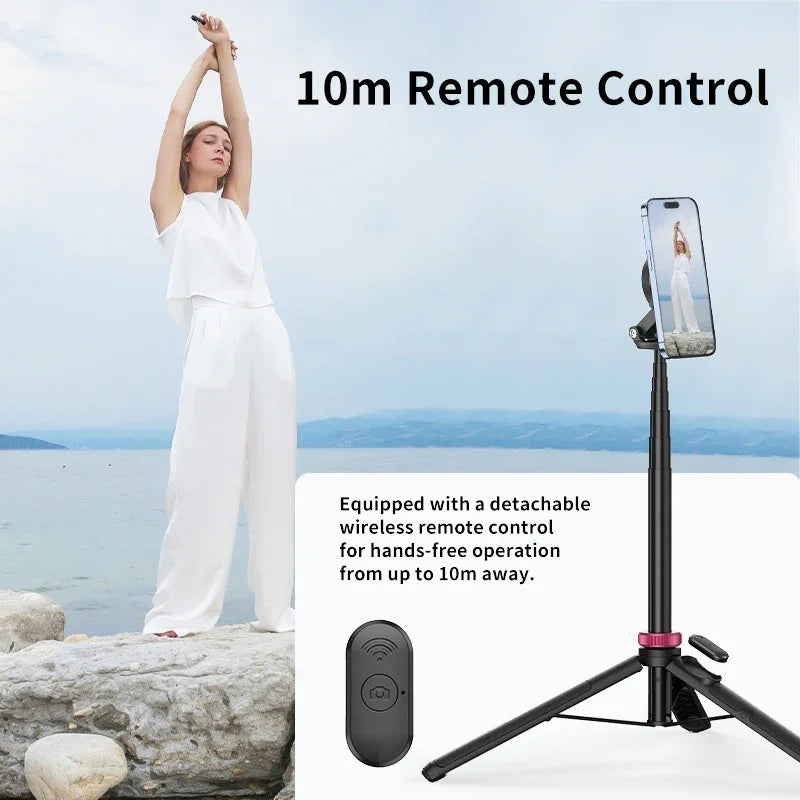 Ulanzi MT-84 1.53M Magsafe Selfie Stick Tripod Stand Bluetooth Remote Phone Extension Tripod for IPhone 16 15 LiveStreaming Vlog Trekker Essentials