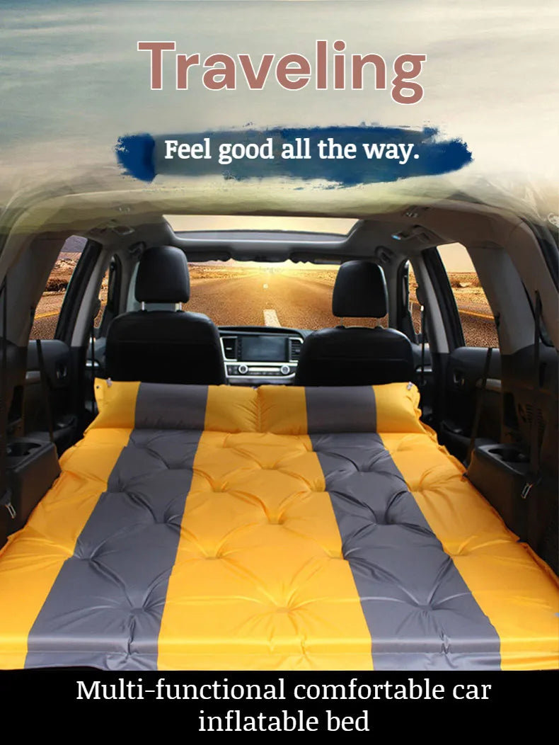 Car Automatic Iatable Bed SUV Car Folding Air Mattress Portable Back Seat Blow-up Sleeping Pad For Vehicle Trunk Travel Camping