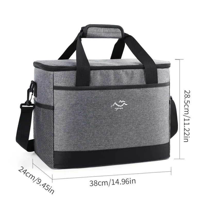 26L Large Capacity Camping Picnic Insulated Cooler Bag Cooler Box Travel Lunch Ice Thermal Food Lunch Bag Trekker Essentials