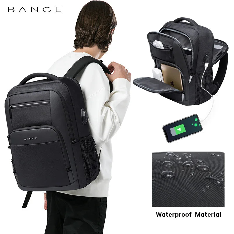 Bange Men's Designer Laptop Bag School Bags for Boys Male Motorcycle Tactical Business Sports Travel Backpack Men Trekker Essentials