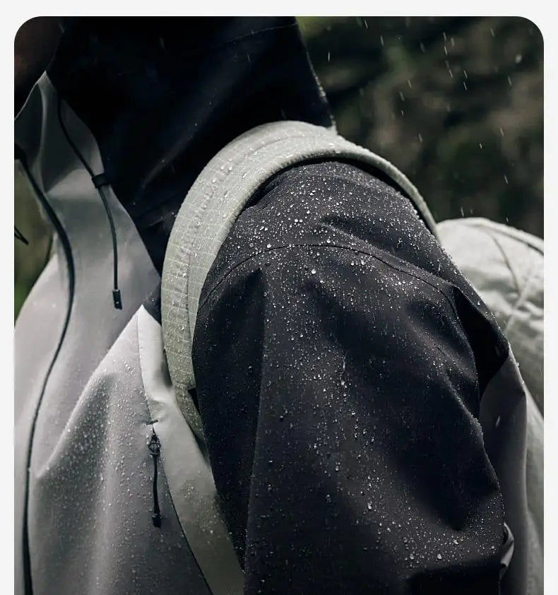Naturehike Waterproof Hooded Jacket Hiking Hardshell Coat Camping Windbreaker Fishing Raincoat Patchwork Outer Protective Layer Trekker Essentials
