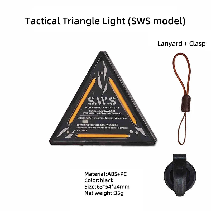 WELLHIKE Outdoor Tactical Triangle Light SWS Riding Night Light Badge Warning Backpack Decoration Camping Mini Hanging Lights Trekker Essentials