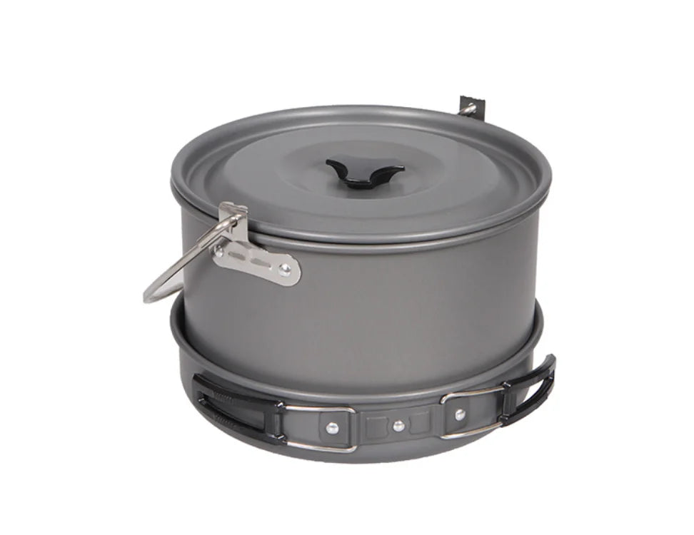 Camping Cookware Set for 1–7 Persons – Lightweight Portable Pot & Pan Set with Carry Bag Trekker Essentials
