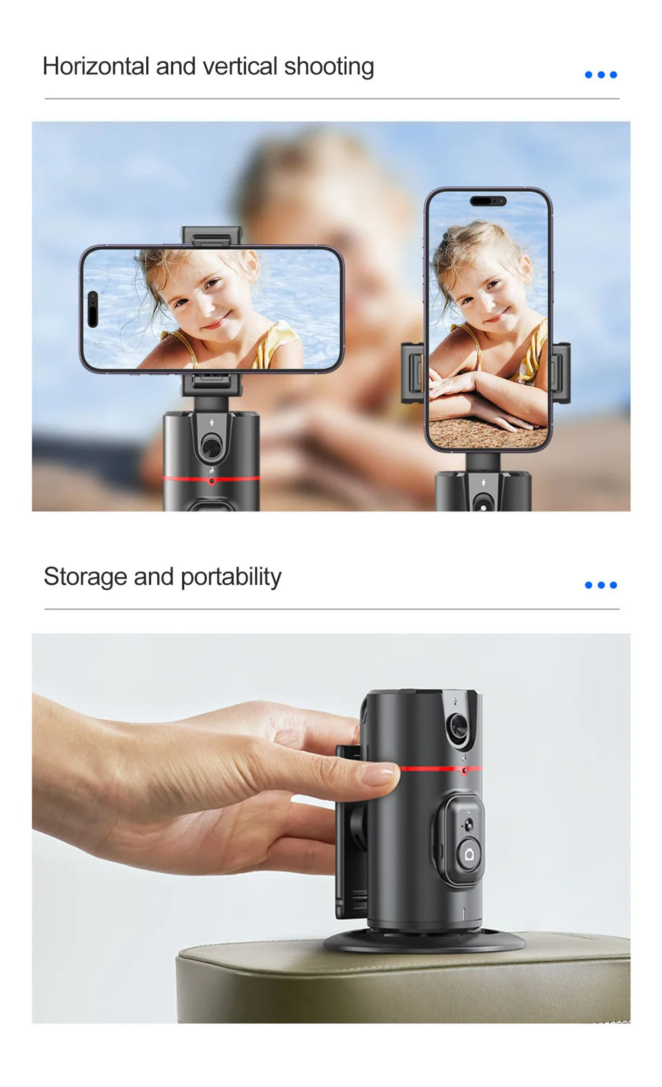 360° Rotating Phone Gimbal with 1.5M Selfie Stick & Face Tracking – Stabilizer for TikTok, Vlogging & Live Streaming