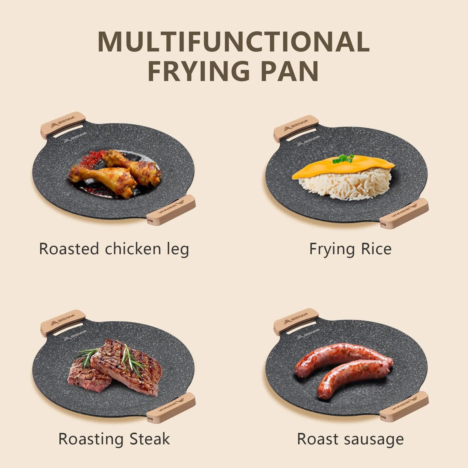 30CM Non-Stick BBQ Grill Pan – Portable Outdoor Camping Grill Plate for Stovetop & Barbecue Cooking Trekker Essentials