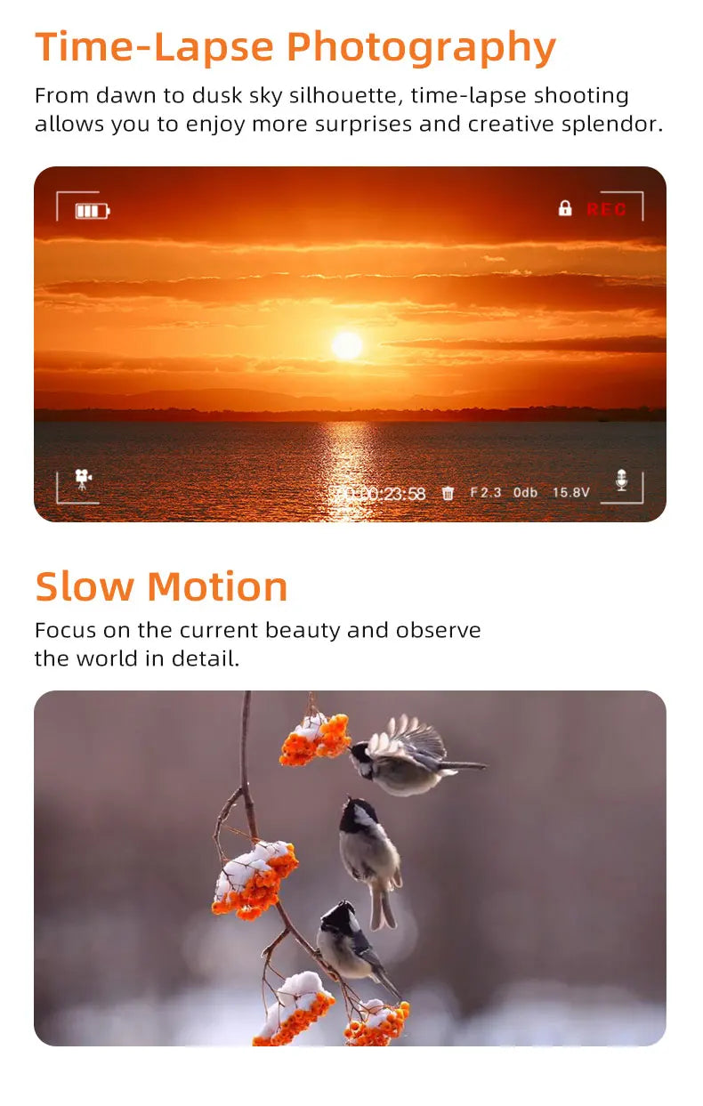 ORDRO M5 Action Camera 4k Handheld Pocket Digital Camcorder 3-axis Gimbal Stabilization IR Night Vision Vlog Videos Camara Trekker Essentials
