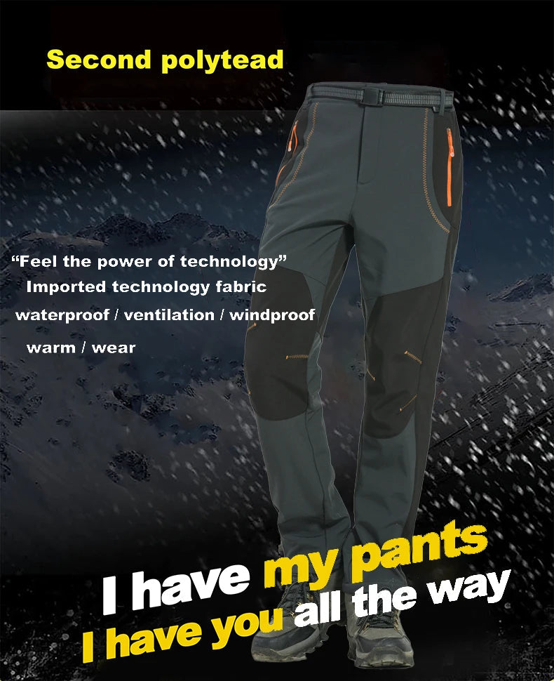 Men’s Waterproof Fleece Hiking Pants – Winter Windproof Soft Shell Outdoor Trousers for Trekking, Camping & Skiing Trekker Essentials