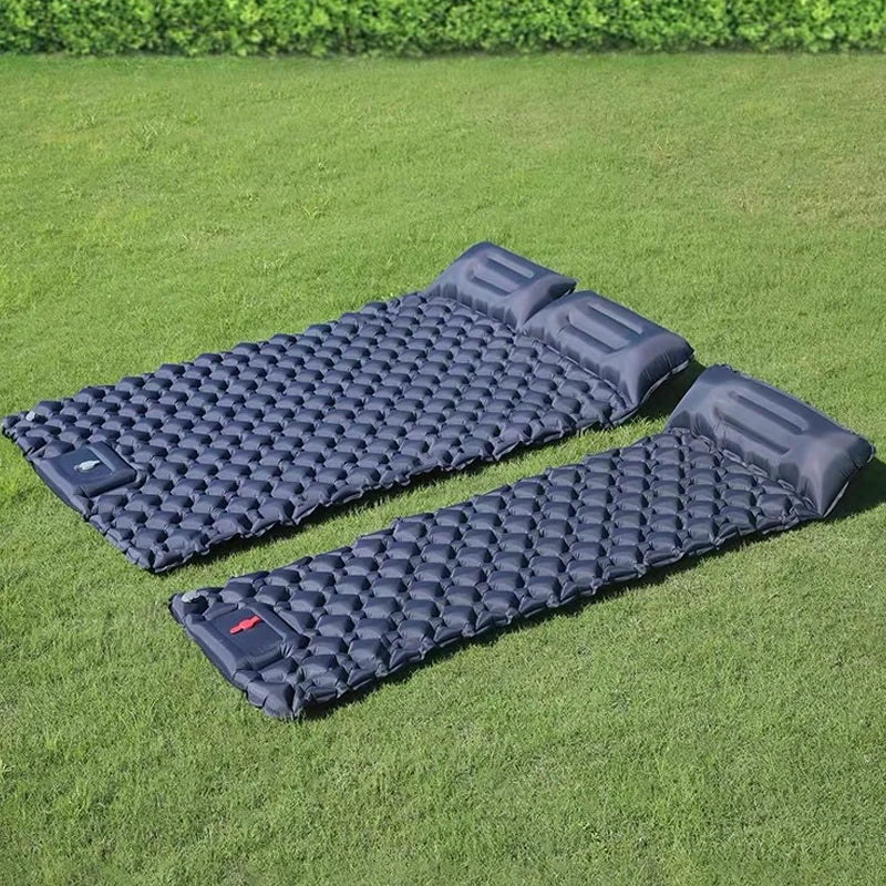 Double Inflatable Camping Mattress – Extra Wide Ultralight Sleeping Pad with Built-in Pump for Camping & Travel Trekker Essentials