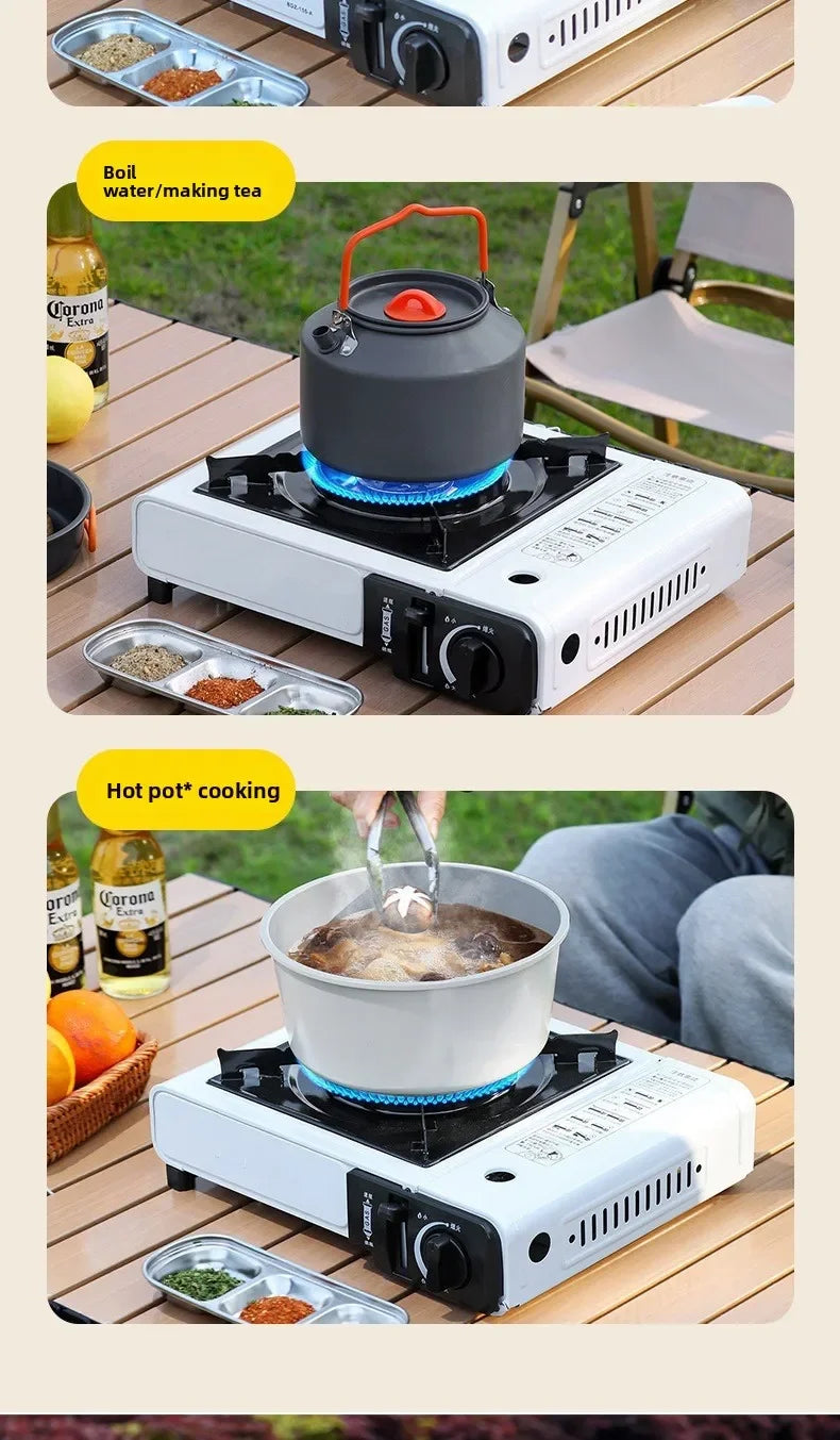 Compact Portable Gas Stove for Hot Pot, BBQ, and Camping Cooking