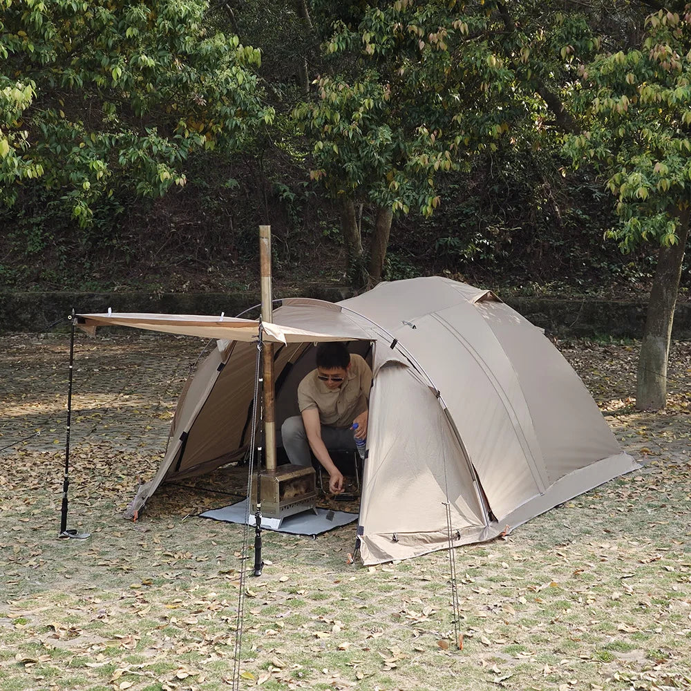 2 Person Hot Tent with Stove Jack – 4 Season Waterproof Camping Tent with Snow Skirt & Extended Vestibule Trekker Essentials