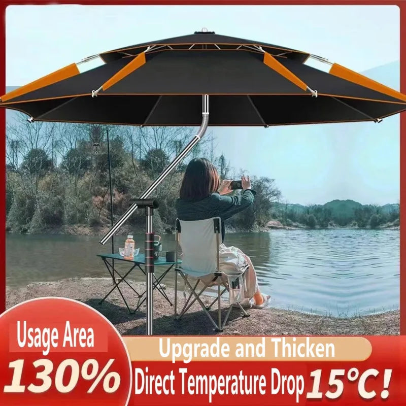 Fishing Umbrella Outdoor Sunshade Protector Thickened Version Beach Camping Backyard Large Parasol Waterproof Outdoor Umbrella Trekker Essentials