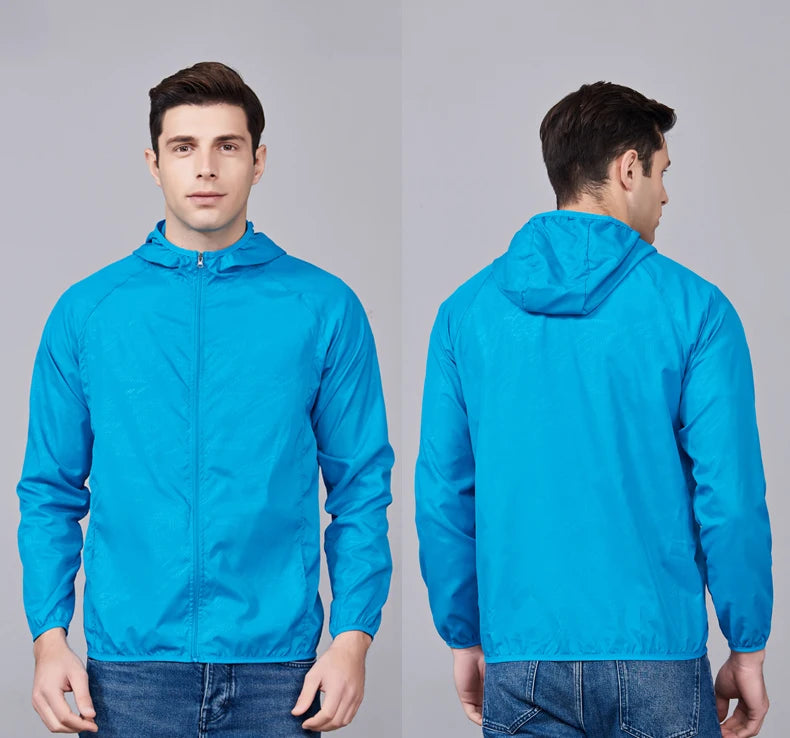 JNLN Men Women Hiking Jackets Waterproof Sun Protective Windbreaker Unisex Camping Climbing Outdoor Rain Coat Portable Clothes Trekker Essentials