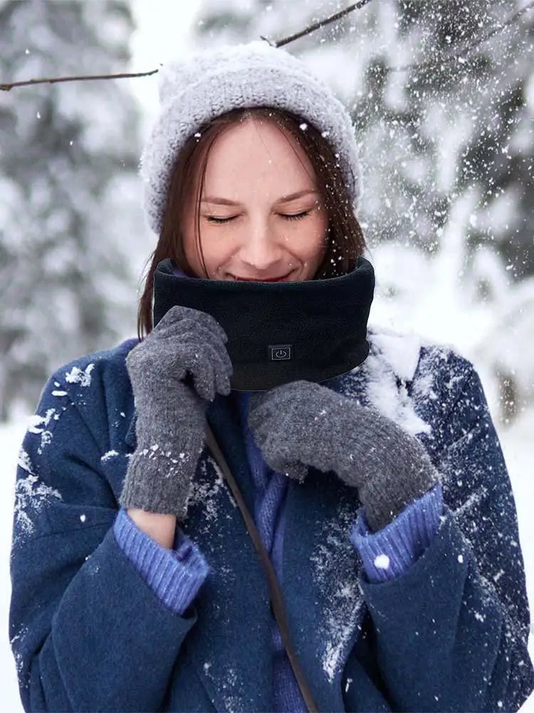 Rechargeable Electric Heating Scarf: Windproof Neck Warmer with 3 Temperature Settings for Cycling & Skiing