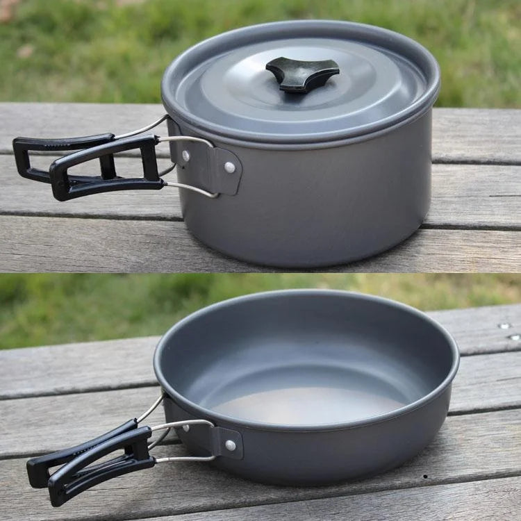 Camping Cookware Set for 1–7 Persons – Lightweight Portable Pot & Pan Set with Carry Bag Trekker Essentials