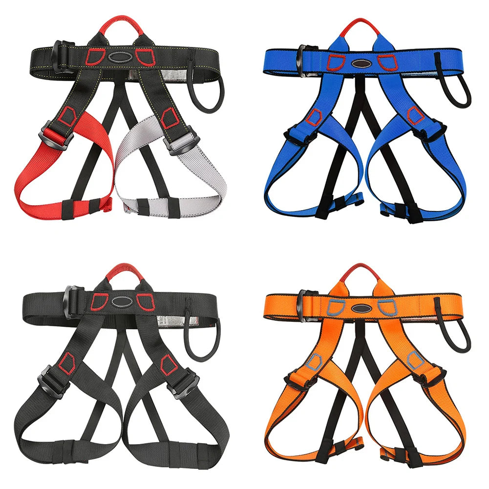 Professional Rock Climbing Harness - Adjustable Half Body Safety Belt for Mountaineering & Aerial Work