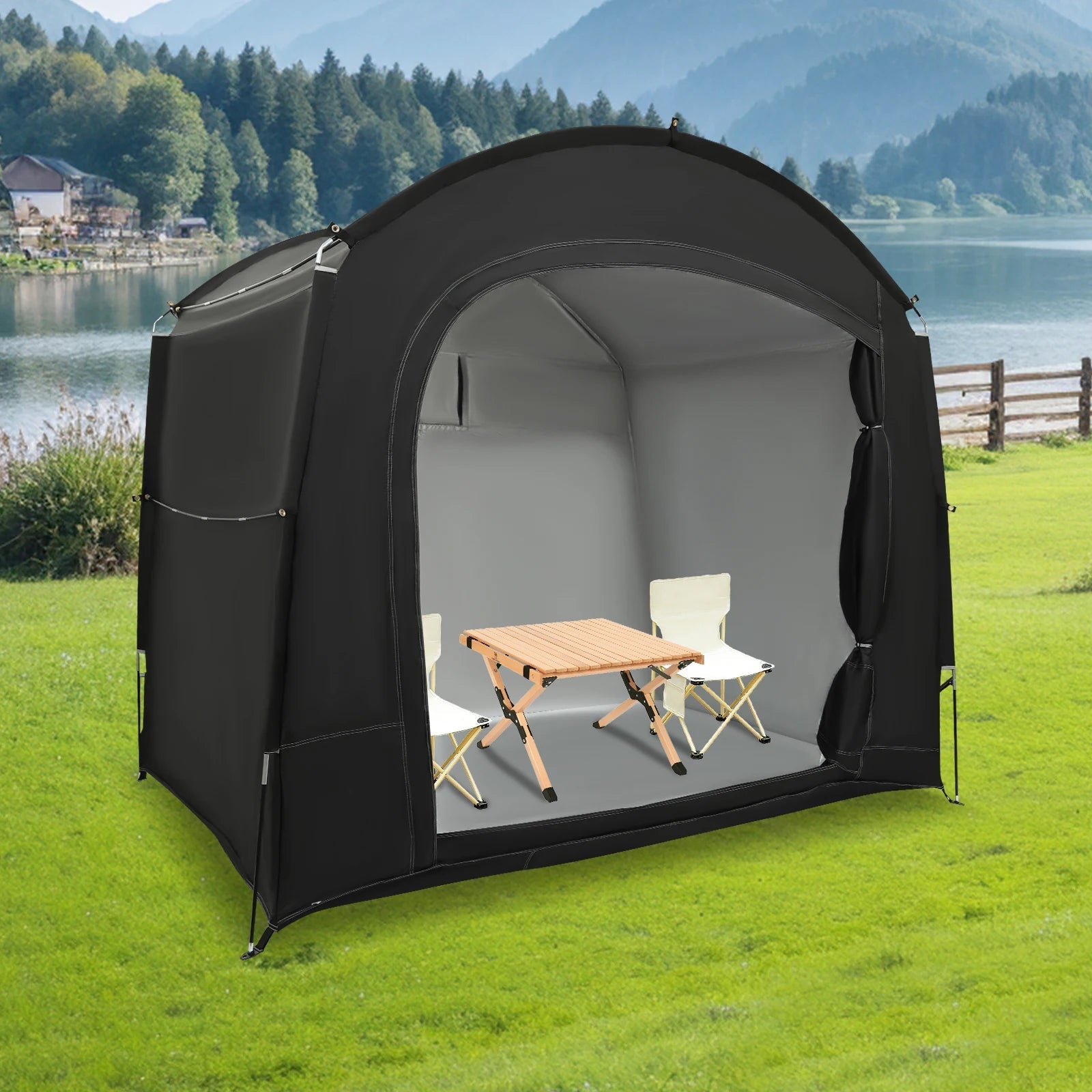 Bike Storage Shed for 1–4 Bikes – Portable Waterproof Bicycle Shelter, 210D Oxford, 220x150x185cm Trekker Essentials