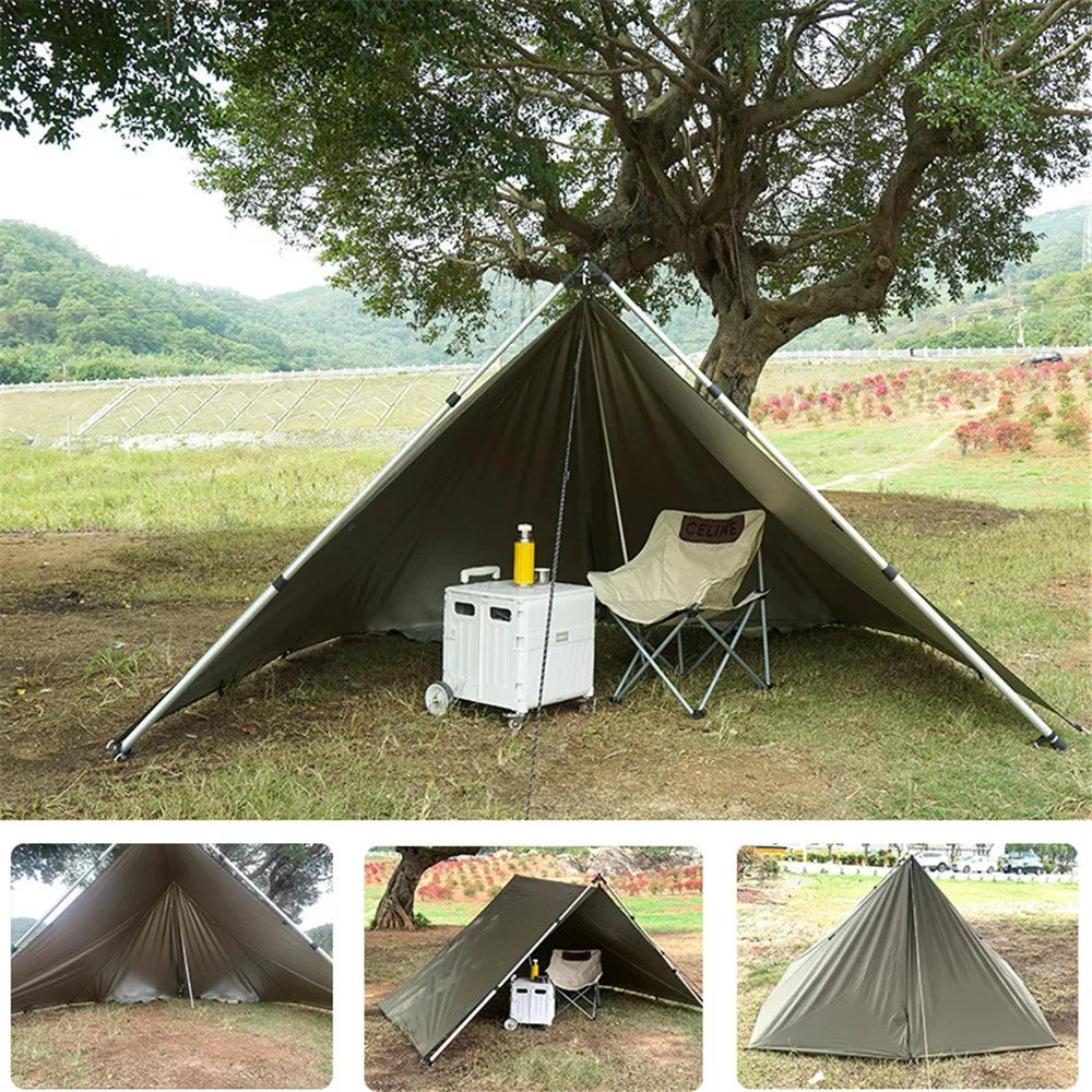 19 Hang Point Tarp Waterpoof Survival Bushcraft Sun Shelter Beach Shade Tent Outdoor Canopy Backpacking Tourist Awning 4x4 3x3m Trekker Essentials