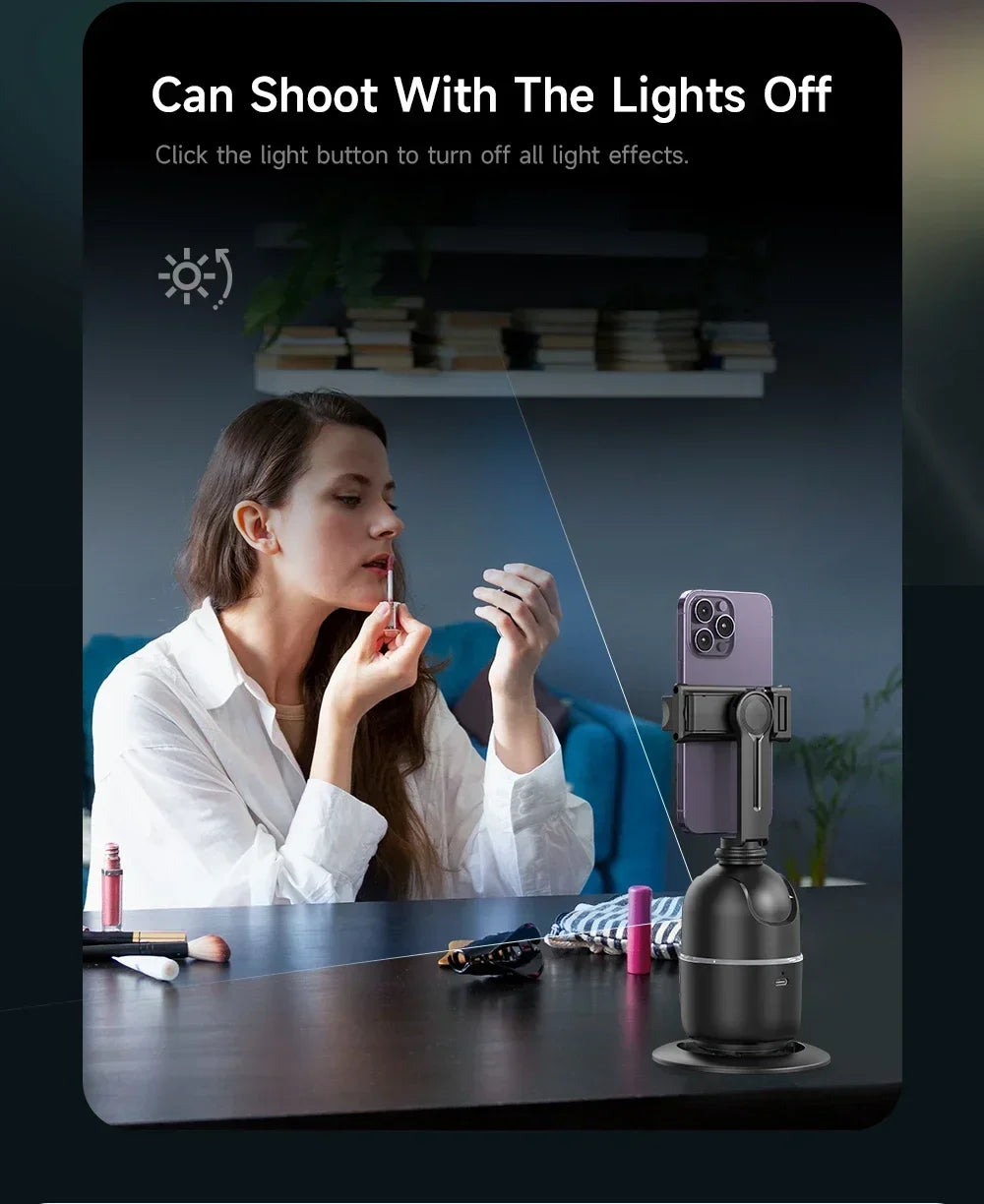 360° Auto Face Tracking Gimbal Tripod with Gesture Control & Remote