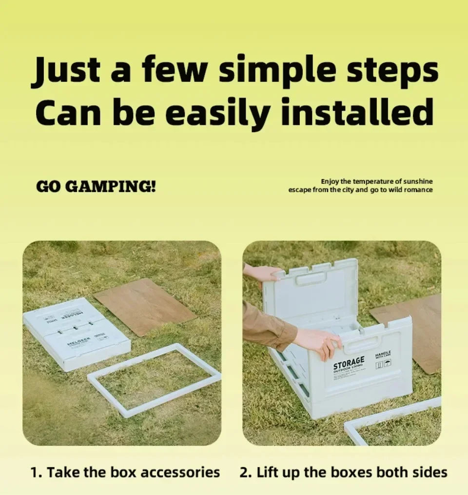 Foldable Camping Storage Box – 27L/50L Large Capacity Organizer for Outdoor, Picnic & Car Trunk